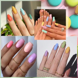 Yimart Pastel Gel Nail Polish - Spring Summer Gel Polish - Candy Sweet Color Soft Pink Yellow Blue Gel Polish - Salon DIY Home Nail Art Gifts Box for Women (Color12, 0.26 fl.oz)
