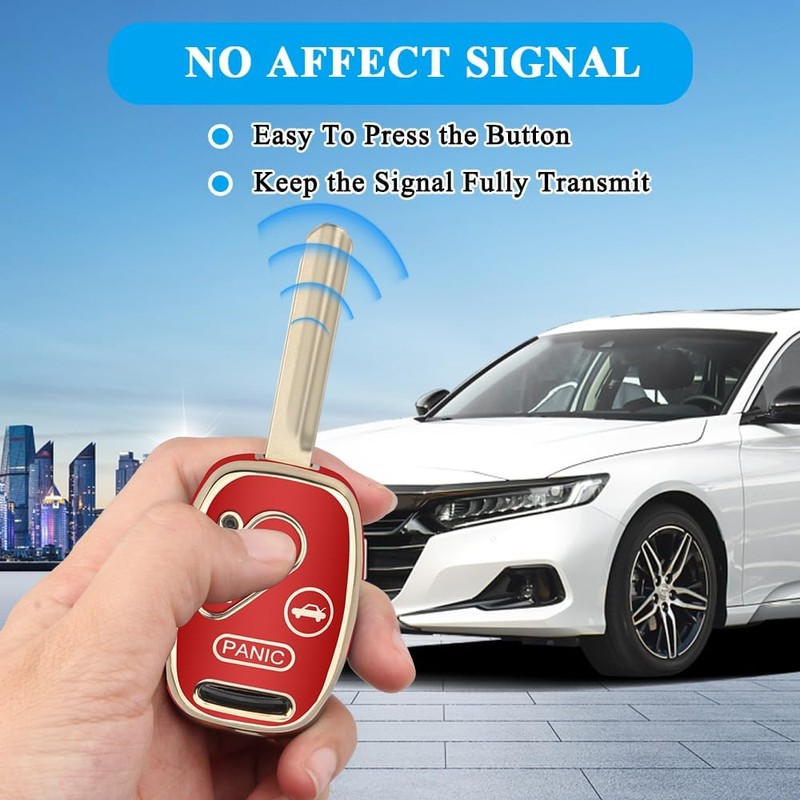 MILD EAST for Honda Key Fob Cover with Keychain, Car