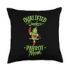 Qualified Quaker Parrot Mom Animal Bird Throw Pillow