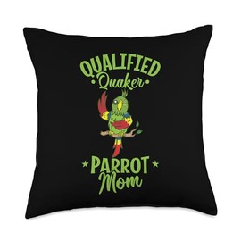 Qualified Quaker Parrot Mom Animal Bird Throw Pillow