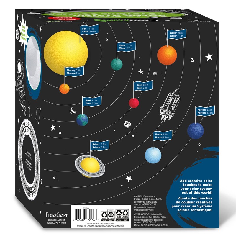 FloraCraft CraftFōM 18 Piece Solar System Kit White