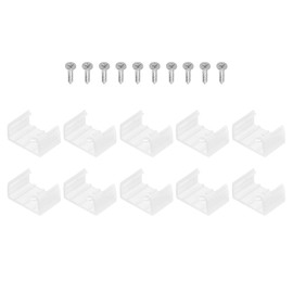 Boxonly LED Strip Light Clips 40Pcs Mounting Bracket Fixing Clips Plastic Clamp Holders with Screws for 18mm-20mm Neon RGB Light Cable Ribbon Translucent