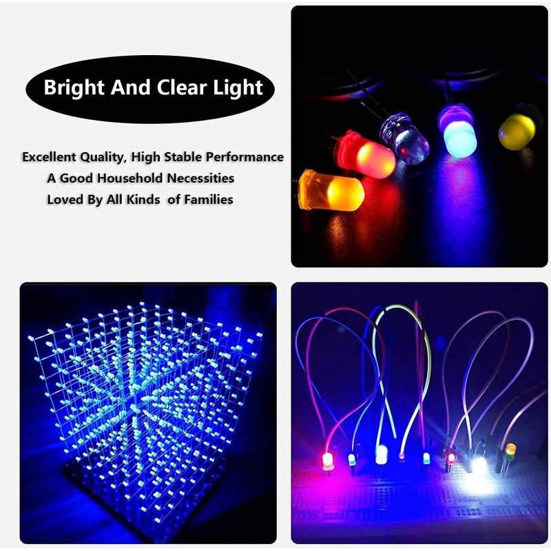TAORAYO Light Emitting Diode, Electronic Component Light, Transparent LED Set,