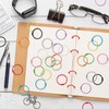 100PCS Metal Binder Book Rings, Colourful Ring Binder Clips for