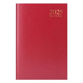1ABOVE 2025 A5 Week to View Diary | Week to View A5 Planner |60gsm-Paper| Hardback Cover | Casebound for Home and Office Use (Red)