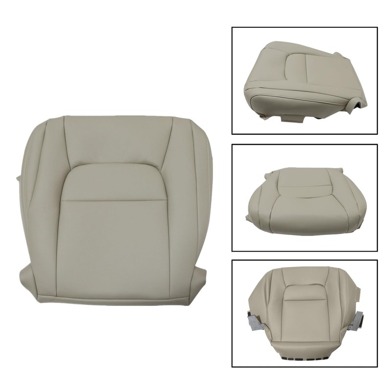 FZJDSD Tan Driver Side Bottom Replacement Leather Seat Cover Compatible