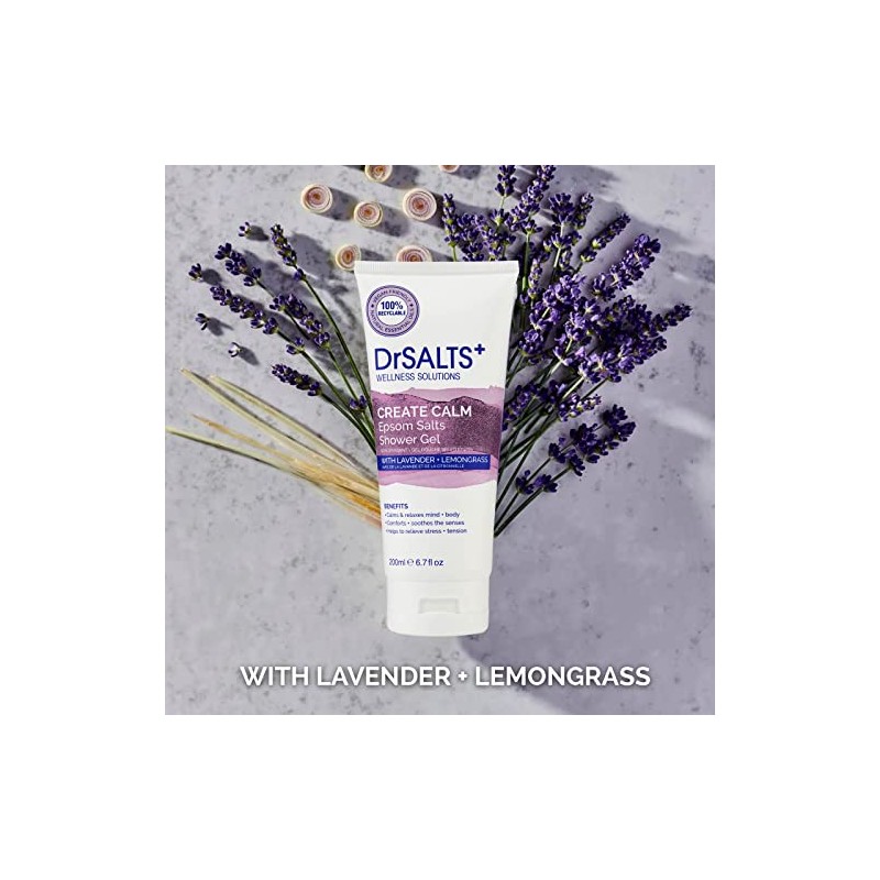 Dr Salts Create Calm Shower Gel - Lavender Chamomile -