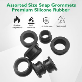 1/2 Inch Drill Hole, 3/8 Inch ID Silicone Rubber Top Hat Grommets for Wiring Automotive Firewall Hole Plug Wire Cable Protector Gasket Seal Ring for Tubing in Hydroponic, Irrigation Systems, 10 pcs