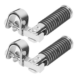 Motorcycle Crash Bar Foot Pegs Motorcycle Clamp for Crash Bar Foldable 1 Pair Motorcycle Clamp Footrest Holder for 1 Inch Motor Crash Bar Protection Suitable (Silver)