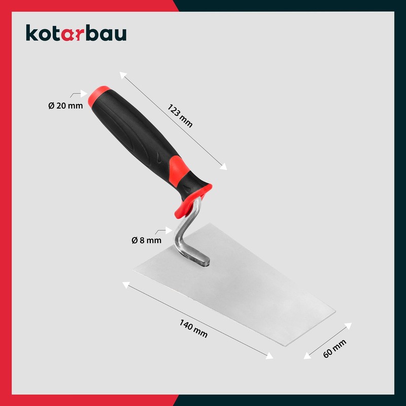 KOTARBAU® Stainless Steel Trapezoidal Trowel 140 mm x 60 mm