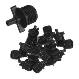 M METERXITY 20-Pack Drip Irrigation Barbed Fittings, for 1/4 to 1/2 Flat Male Thread Tubing Connector Plastic Coupling for Garden/Greenhouse/Aquarium/Flower Pot, Drip Pipe Accessories