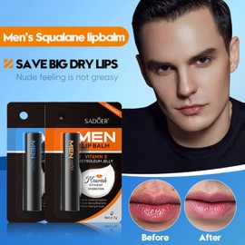 2PCS Lip Balm Set, Men Lip Balm Chapstick for Dry Chapped Cracked Lips Treatment, Moisturizing Soothing Hydrating Lip Repair Moisturizer Set, Make up Gift for Men