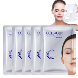 Collagen Firming Mask, 5 Stück Hydrating Anti-Ageing Face Masks Feuchtigkeitsspendende Hautreparaturmaske Kollagen Maske Gesicht Aufhellende Gesichtsmaske, Wash-Free Sleeping Mask Face Care