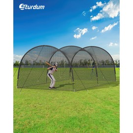 Sturdum Baseball Batting Cage, 22x12x8 Feet Baseball & Softball Hitting cage for Backyard Park, Portable Batting Cage System with Carrying Bag