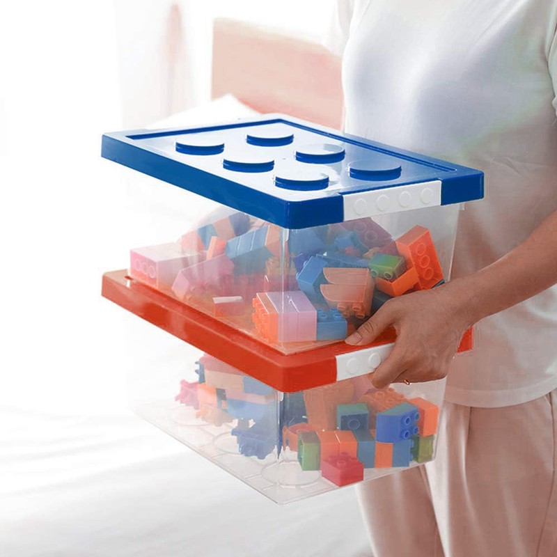 loobuu Plastic Storage Bins with Lids - Stackable Toy Storage