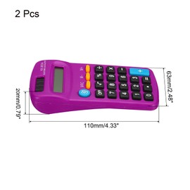 PATIKIL Basic Calculator, 2 Pack 8 Digit LCD Display Calculator 4 Function Small Desktop Calculator Battery Powered Handheld Calculator for Home Office, Purple