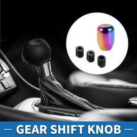 A ABSOPRO Universal Shift Knob 5.4cm Gear Shifter Knob with 3 Adapter for 6 Speed Manual Transmission Vehicle Aluminum Alloy Multicolor