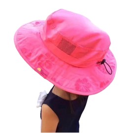 Sun Protection Zone Hat Cap Safari Sun Pink Floral Bucket Kids One Size NEW