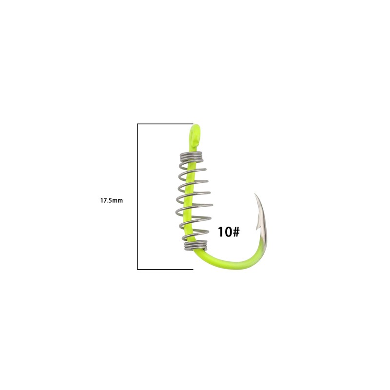 eMagTech 20Pcs Spring Fishing Hooks, Size 10# High Carbon Steel