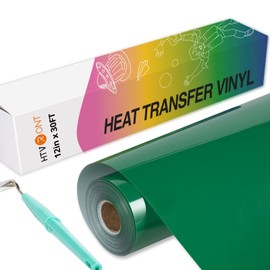 HTVRONT Green Heat Transfer Vinyl - 12" x 30ft Green HTV Vinyl for T-Shirts & Clothing, Easy to Cut & Weed & Transfer for Heat Vinyl Design