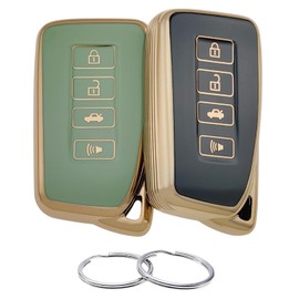 REPROTECTING TPU Key Fob Cover Compatible with 2013-2021 Lexus ES300h ES350 GS350 GS450h IS200t IS300 IS350 LX570 NX200t NX300h RC350 RX350 RX450h (Black/Green)