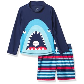 Simple Joys by Carter's - Traje de baño para niños pequeños, color azul, tiburón, 2T