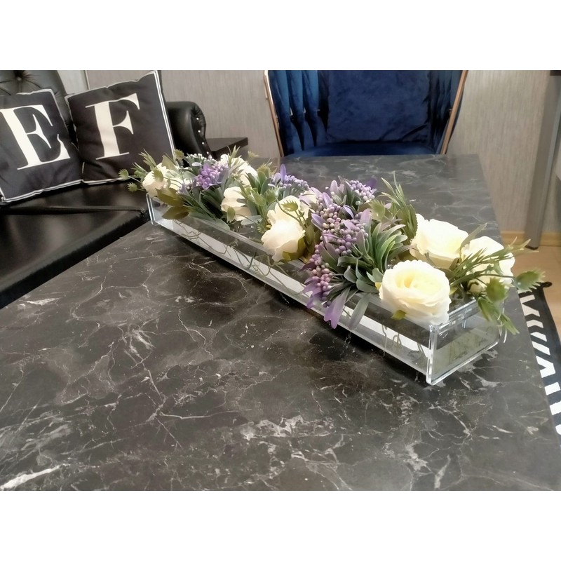 E&F Modern Designs Rectangular Floral Centerpiece for Dining Table -