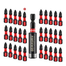 Geinxurn 68-Piece Impact Resistant Screwdriver Bit Set (PH, TX, PZ, SL, Hex), 1/4 Inch Hex Shank S2 Alloy Steel Bit Set with 75 mm Magnetic Bit Holder