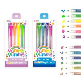 Ooly Yummy Yummy Scented Gel Pen Bundle of 12 Pens, Includes Set of 6 Scented Neon and Set of 6 Scented Metallic Gel Pens, 1.00mm NIB Gel Pens, Art & stationery Supplies