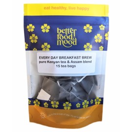 Better Food Mood Premium English Breakfast Tea | 15 Kenya Tea Bags | Kenyan Tea and Assam Tea Blend