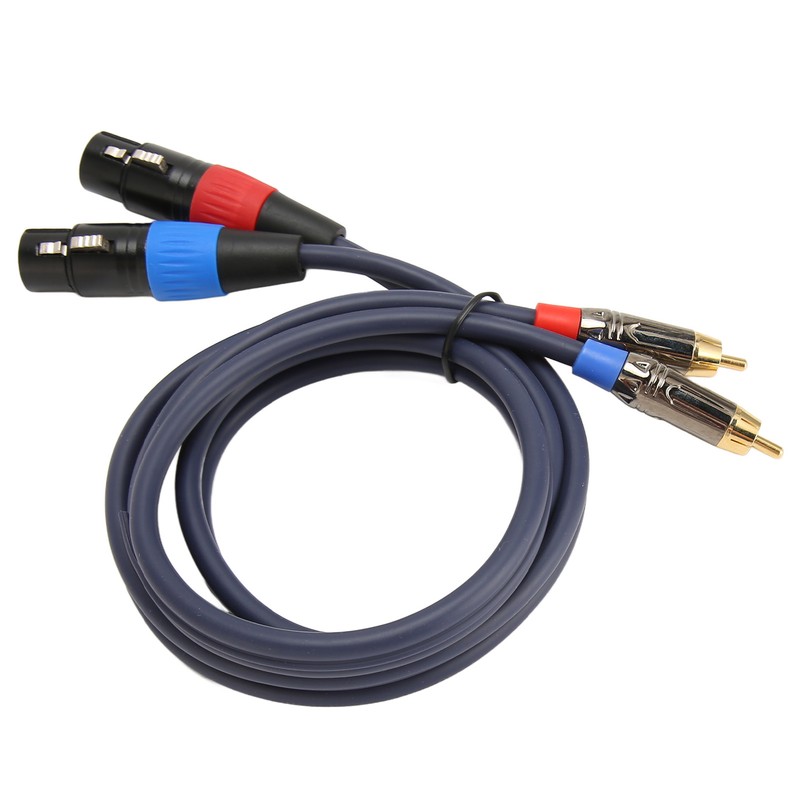 Dual XLR to RCA Cable Professional 24K Gold Plated Connector