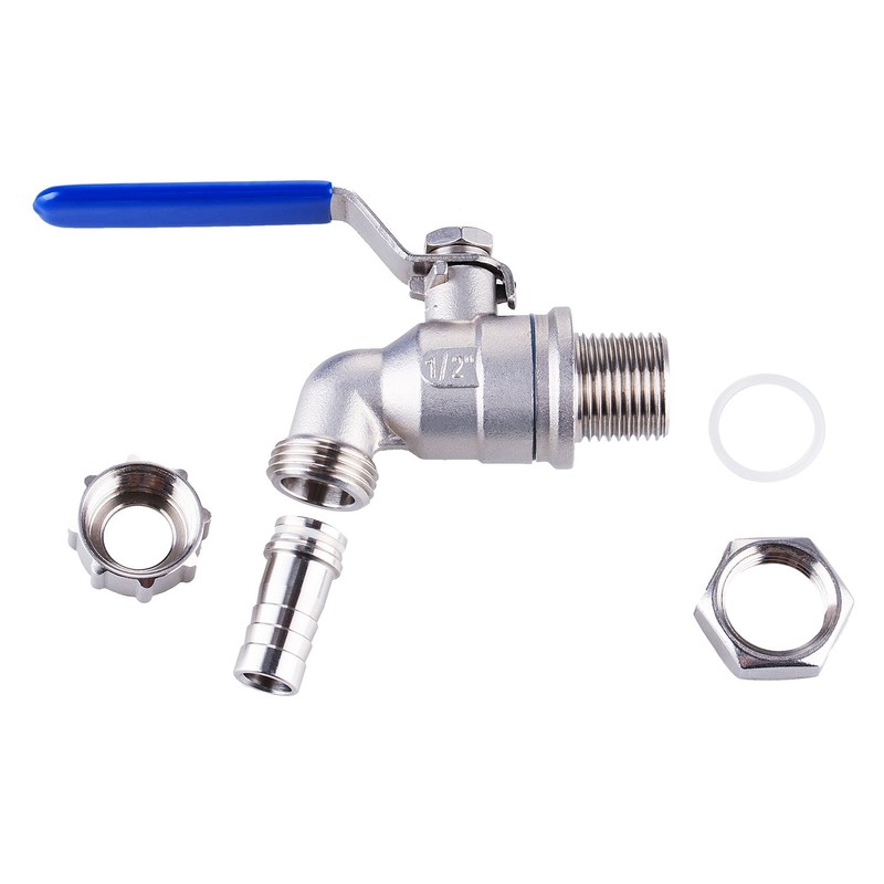 TIZZE 1/2 inch Stainless Steel Ball Valve Weldless Bulkhead for