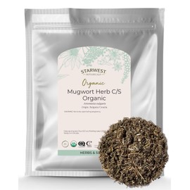 Starwest Botanicals Organic Mugwort Herb 1 lb Cut and Sifted Artemisia vulgaris USDA Certified