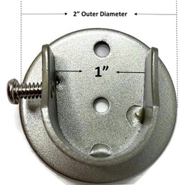 Urbanest 7/8" to 1" Inside Mount Curtain Rod Bracket Socket for Window Frame, Closet and Shower Curtain Rod Pole End Support, 2 Pieces - Pewter Silver