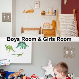 Mdulftar French Scroll Light Switch Cover Plates Brown Decorative Wall Plate Double Toggle Switch Cover Size 2-Gang 4.50" x 4.57"