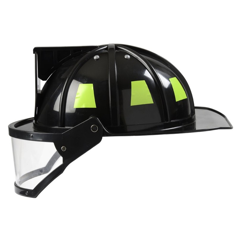 Aeromax Firefighter Helmet with Movable Visor, Black, Adjustable Size
