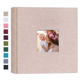 Mublalbum Small Photo Album 4x6 200 Photos Linen Cover Picture Book with Horizontal Pockets for Wedding Family Anniversary and Baby (Beige)