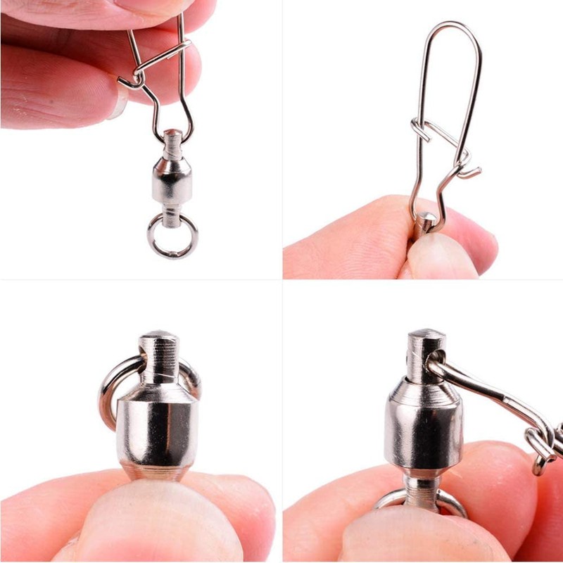 QISHUO High Strength Fishing Ball Bearings Swivels Blue Lures Sarkan