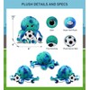DolliBu Blue Tie-Dye Octopus Stuffed Animal with Soccer Ball Plush