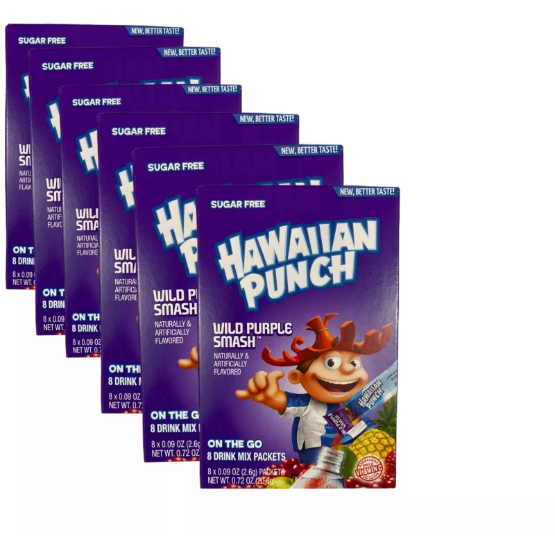 HAWAIIAN PUNCH Wild Purple Smash Singles To Go Lot Of