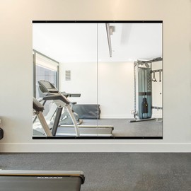 Delma Home Gym Mirror, 54''x30''x2PCS, Large Full Body Mirror for Gym Yoga, Glass Frameless Mirror for Wall Mounted, Wall Mirror for Home Gym, Garage, Bedroom, Bathroom (Glass - 54'' x 30'' - 2PCS)