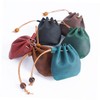 STOBOK Mens Coin Pouch Leather Coin Bag Small Drawstring Pouch