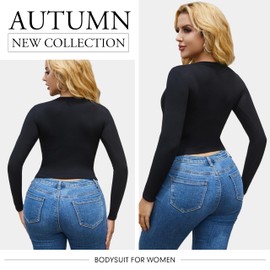 FMNNNN 5 Pack Womens Activewear T Shirts Long Sleeve Crop Tops Crew Neck Ribbed Cotton Workout Fall Winter Apparel Soft Ladies Tees Moisture Wicking Fitted Casual Stretchy Basic Running Clothing