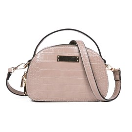 Feversole Fashion Double Zip Small Shoulder Bag with Detachable Long Strap - Beige - s