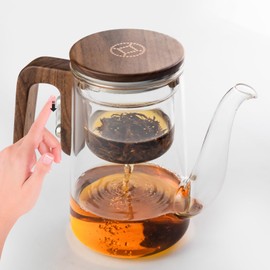 Glass Teapot With Infuser，27oz Larger Magic Tea Pot，Magic Tea pot With Infuser，enchantipot With Strainer，Herbal Tea Pot With Strainer -27.05oz