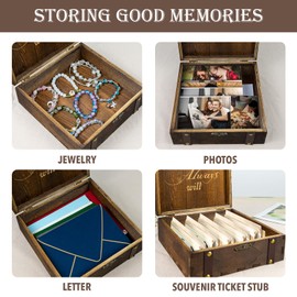 AZAZA Wedding Keepsake Box with Lid,Engagement Gifts for Couples,Bachelorette Gifts for Bride,Wedding Gifts for Couples 2024