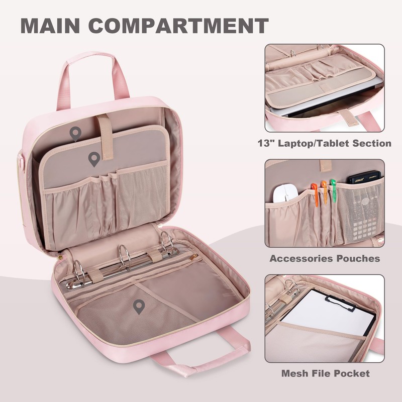Prokva 3 Ring Zipper Binder 2 Inch, Accordion File Organizer