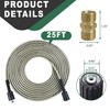 LycorTrade 25FT Pressure Washer Hose, 1/4'' Kink Resistant Power Washing