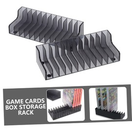 SOLUSTRE 4 Pcs Dish Rack Game disc Storage Holder CD Disk Display Shelf Game Cassette Organizer CD Holder Rack Table top Display Stand Game Cards Discs Holder Desktop Guitar abs lite