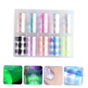 Baluue 10rolls Holographic Flame Nail Art Stickers DIY Manicure Sticker